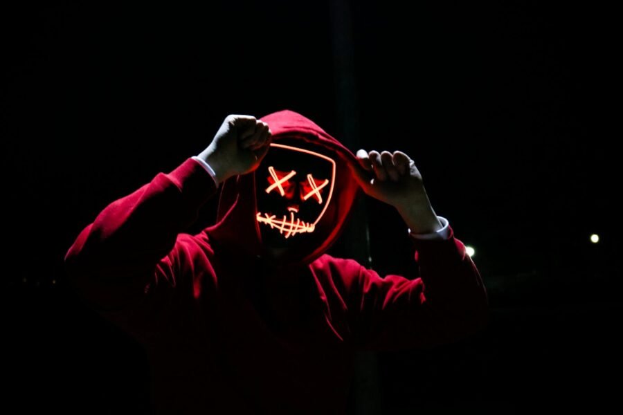 person wearing red hoodie