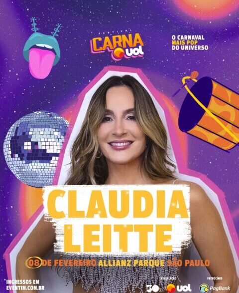 CarnaUOL 2025 traz Claudia Leitte e Christina Aguilera no line-up